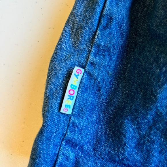Vintage Gymboree Blue Denim Dress Jumper with Colorful Embroidery Size XS - Picture 6 of 7